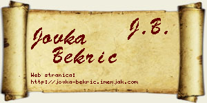 Jovka Bekrić vizit kartica